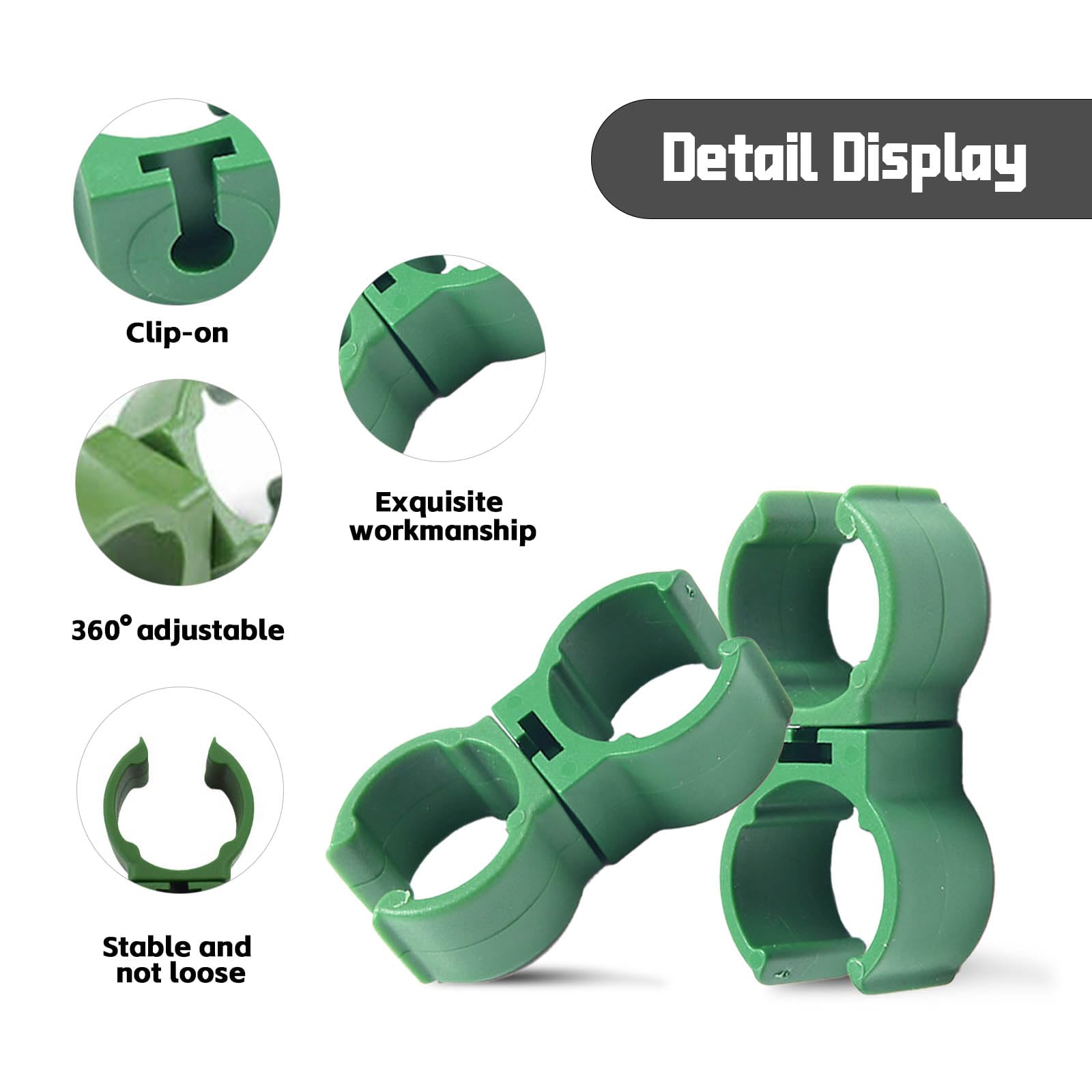 50 conectores de varilla para plantas, clip para plantas, clip multifunción para jardín, soporte para plantas (11 mm)