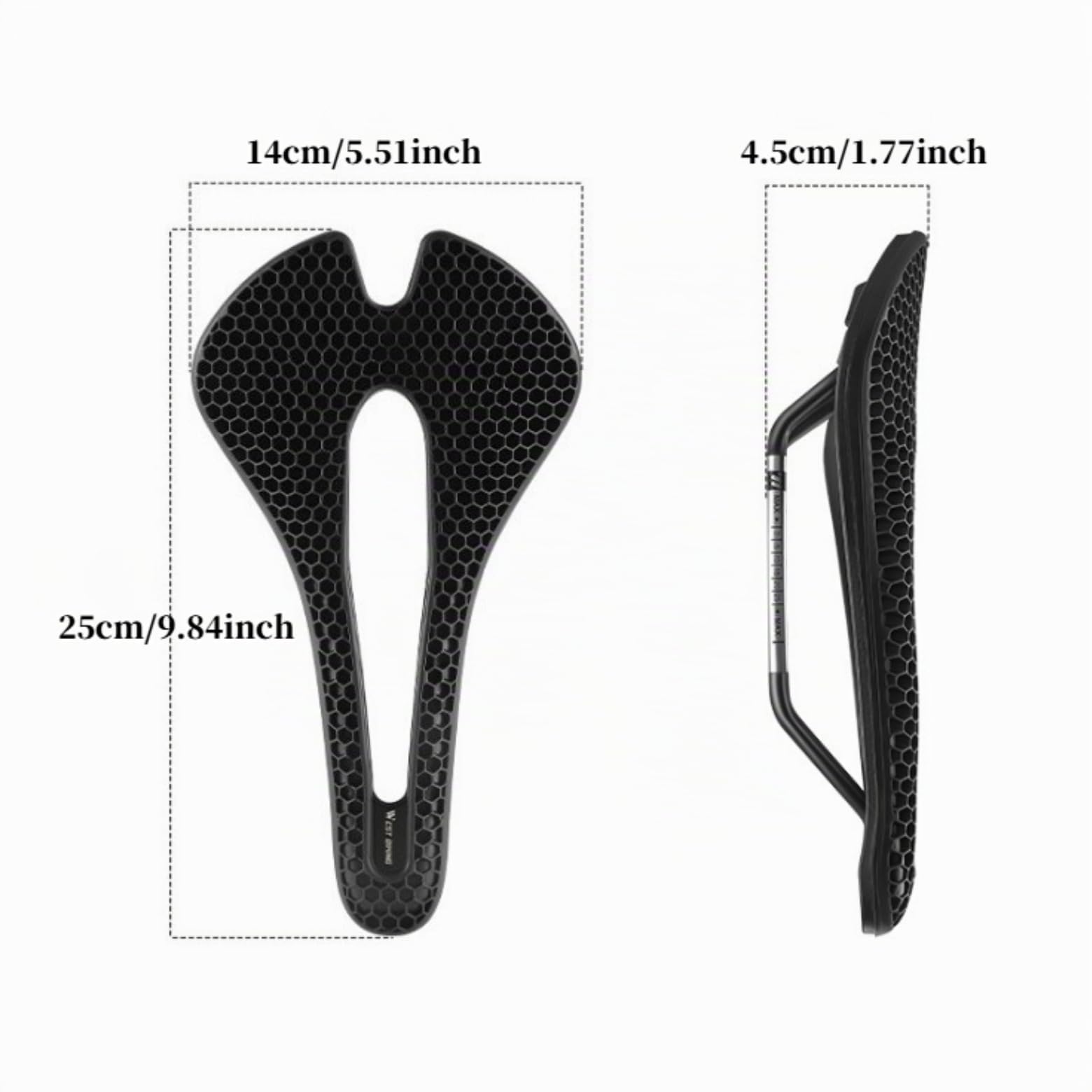 Sella Bicicletta 3D Stampata in Fibra di Carbonio - Leggera con Ammortizzazione per Bici da Corsa e MTB