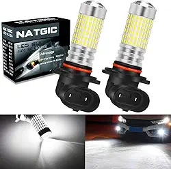 Lâmpadas LED 9006 HB4 super brilhantes 3000LM 3014SMD 144-EX Chipsets com projetor de lente para faróis de neblina, lâmpadas de condução automotiva, luzes diurnas, branco xênon (pacote com 2)