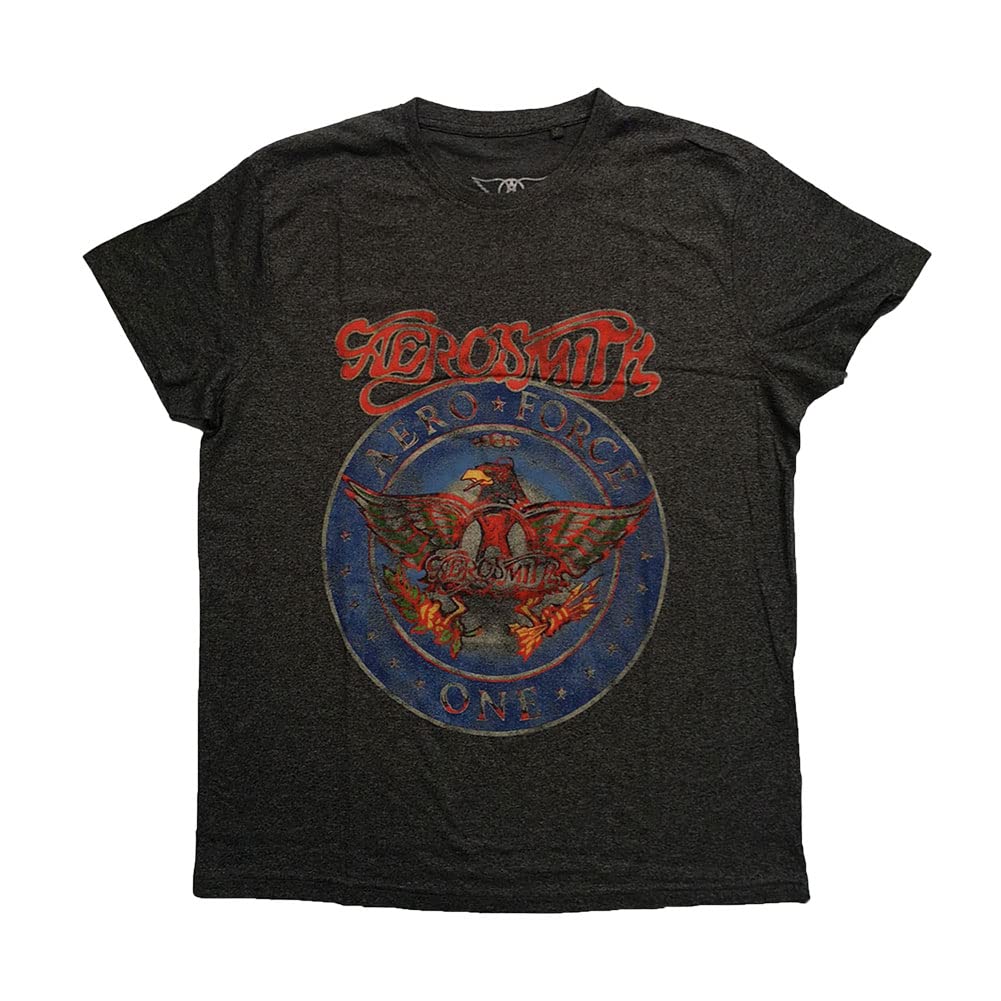 Aerosmith T Shirt Aero Force Band Logo Official Mens Black XS
