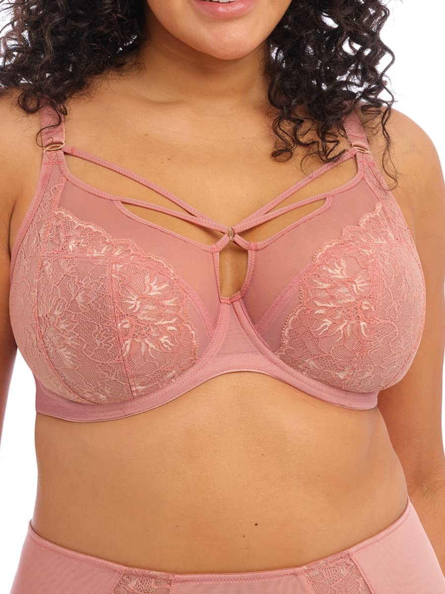 Elomi Women's Brianna Underwire Strappy Plunge Bra Ash Rose, Ash Rose, 36F