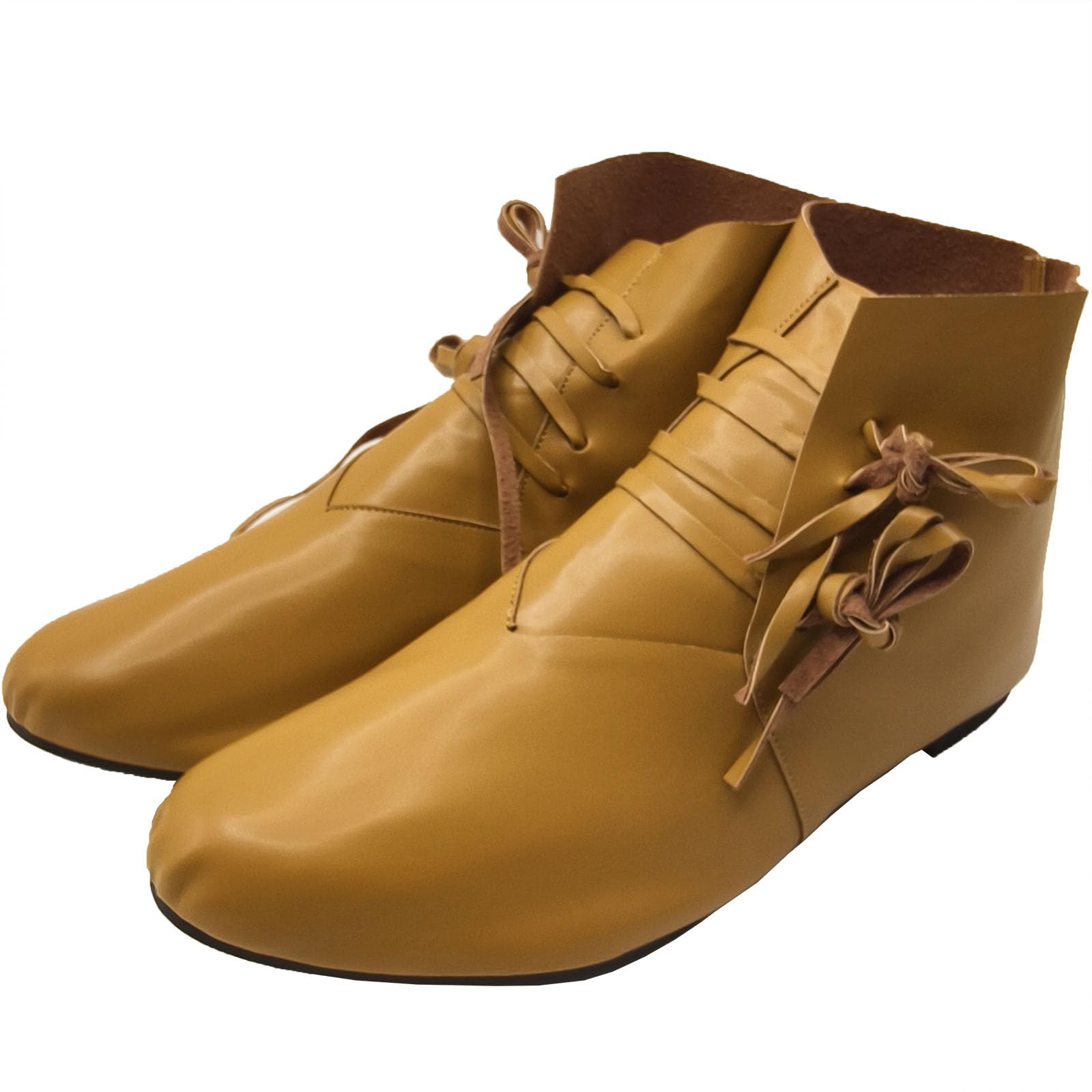 JUNQIAKO Unisex Medieval Renaissance Faux Leather Boots Gothic Viking Pirate Shoes for Halloween Cosplay