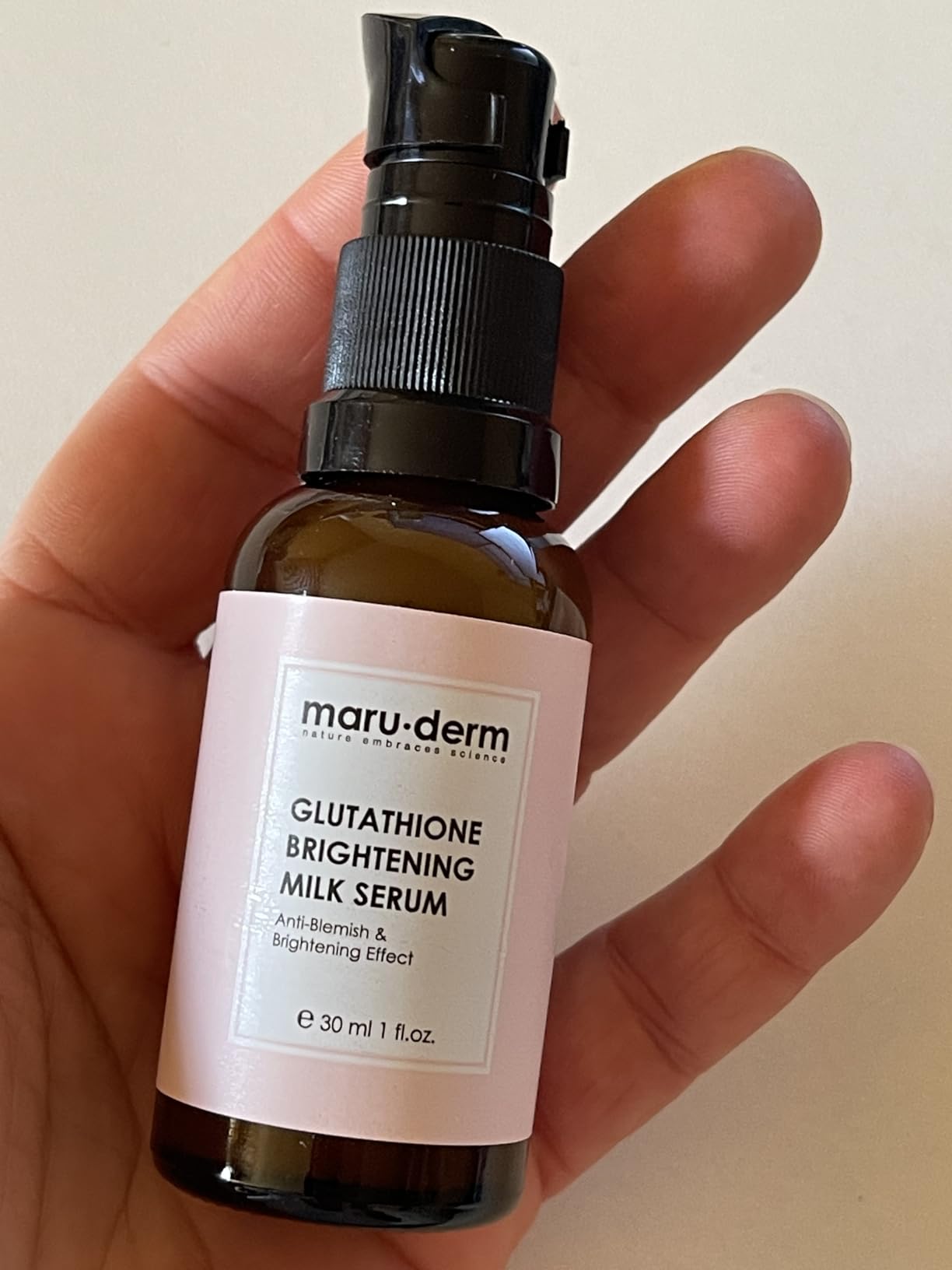maru.derm Maruderm Glutathione Brightening Milk Serum — Lightweight Moisturizer-Serum with Alpha Arbutin & Licorice — Radiant, Even-Looking Skin, 1.0 Fl. Oz. (30 mL)