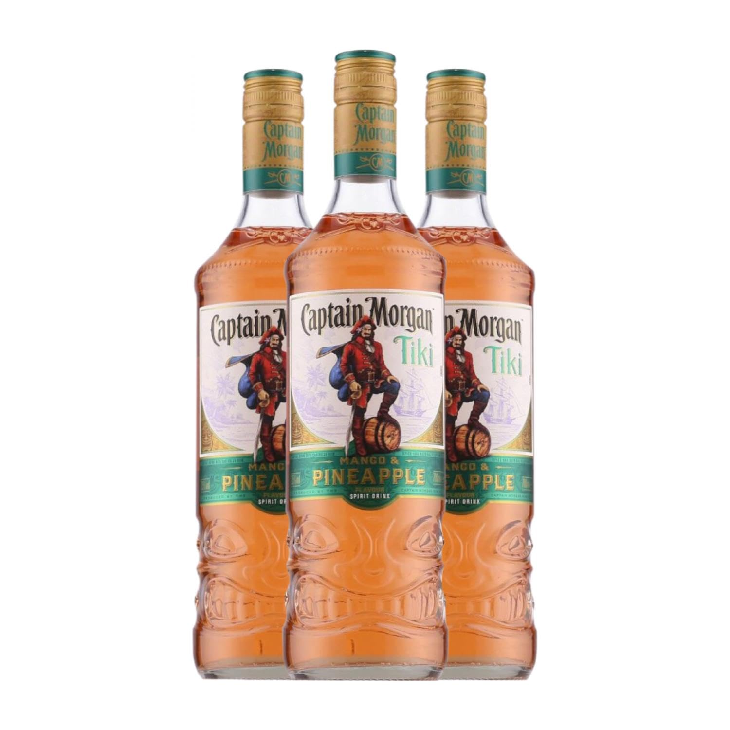 Liköre Captain Morgan Tiki Mango & Pineapple 70 cl (Schachtel mit 3 Flaschen von 70 cl)