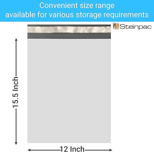 Miniatura 2 de Sobres de polietileno de 12 x 15.5 pulgadas Paquete de 100 Sobres de paquete autosellantes, bolsas de envío fuertes resistentes al desgarro,