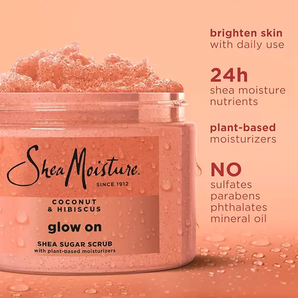 SheaMoisture Shea Sugar Body Scrub For Glowing Radiance Coconut Hibiscus Glowing Radiance Body Scrub With 24h Shea Moisture Nutrients 12 oz 3