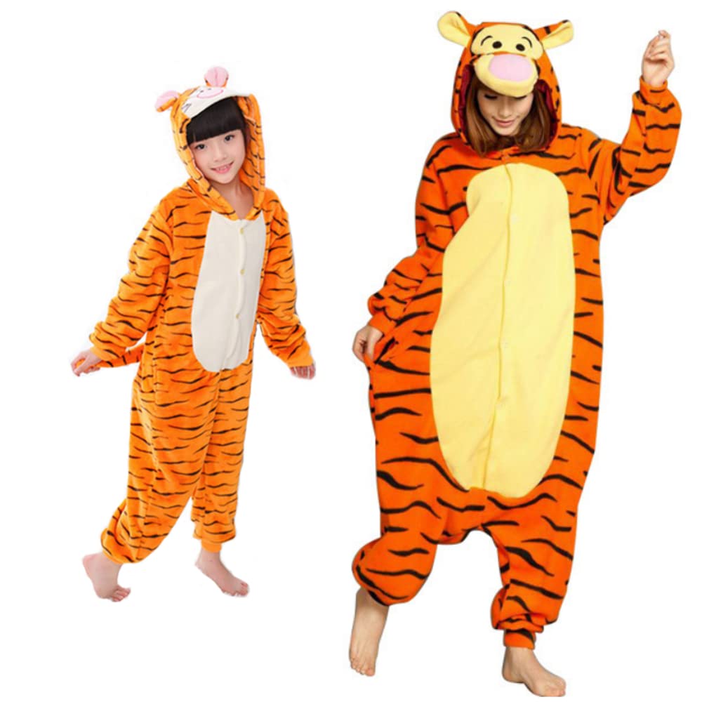 Pigiamone Pigiama Animale per adulti e bambini unisex, Pigiami animali Invernali in Flanella monopezzo, Morbido e Caldo, Ideale Costume Carnevale Halloween