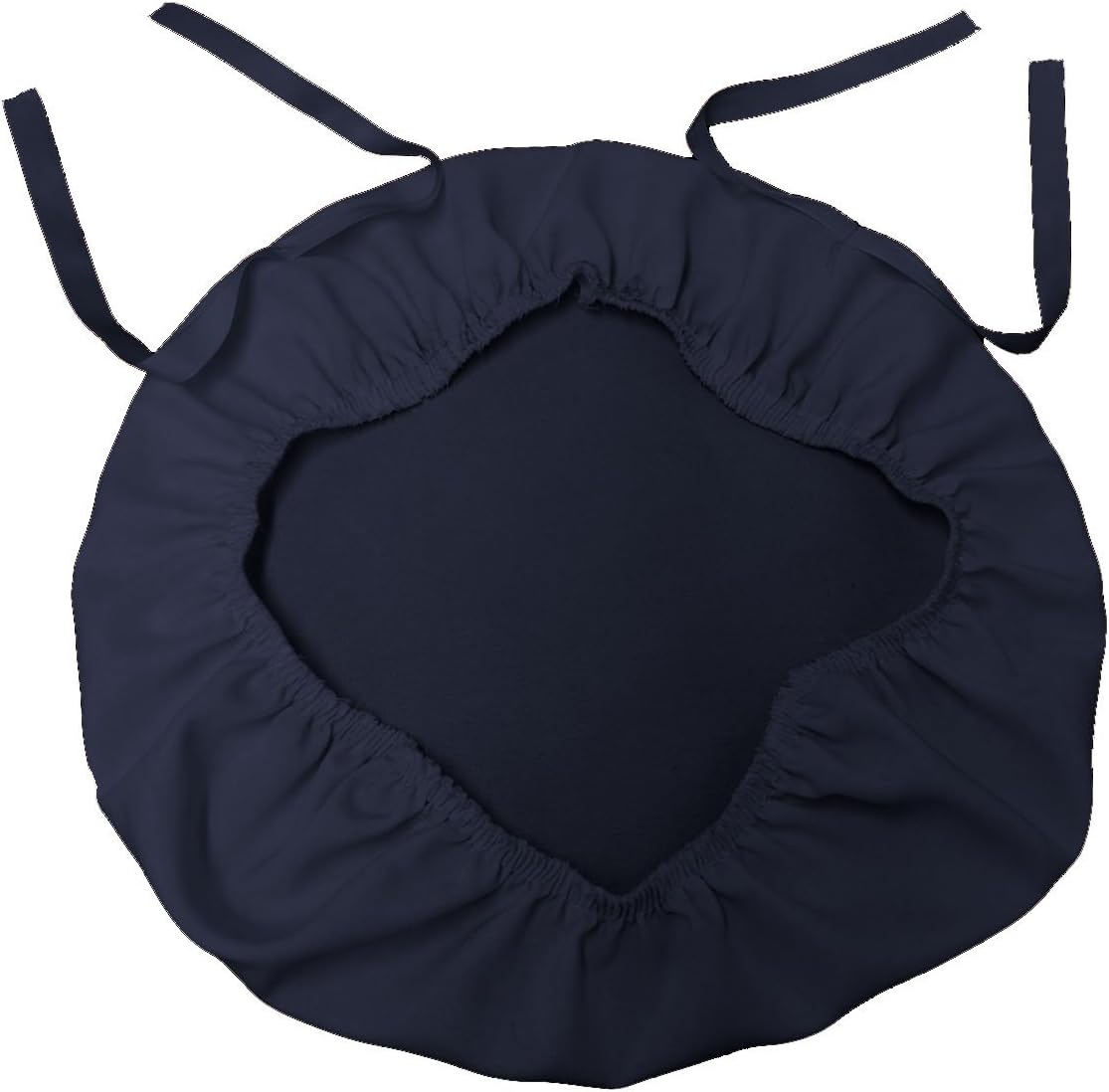 LA Linen Polyester Poplin Chiavari Chair Cushion Cover (4 Pack), Navy