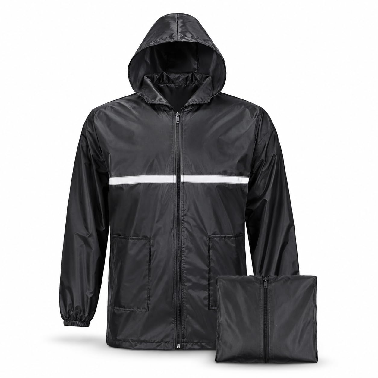 𝐄𝐯𝐞𝐫𝐲𝐝𝐚𝐲 𝐄𝐬𝐬𝐞𝐧𝐭𝐢𝐚𝐥𝐬, 𝟏 𝐘𝐞𝐚𝐫 𝐖𝐚𝐫𝐫𝐚𝐧𝐭𝐲, Reflective Waterproof Rain Suit for Men and Women, Hooded Full Sleeve Raincoat with Pant, High Visibility Reflective-image-33