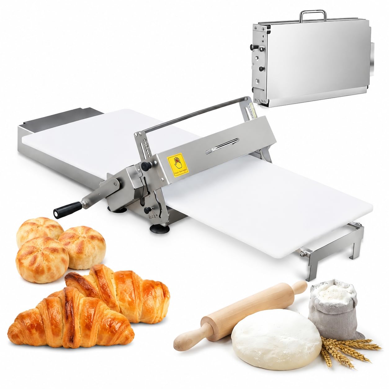 Máquina para extender masa con grosor ajustable 400 manual para láminas de masa uniformes