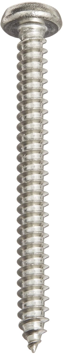 Small Parts 1032ABTP188 18-8 Stainless Steel Sheet Metal Screw, Plain Finish, Pan Head, Star Drive, Type AB, #10-16 Thread Size, 2" Length (Pack of 10)