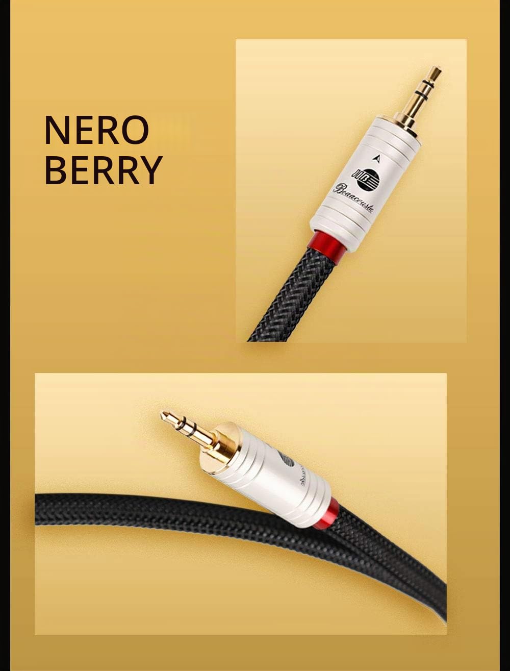 BOAACOUSTIC JIB - Cavo Aux da 3,5 mm, per auto, cavo audio da jack a jack in nylon intrecciato, di alta qualità, per cuffie, auto, cellulare, PC, altoparlanti, stereo, lettore MP3, 2 m