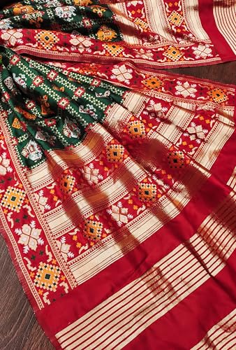 Image of TRENDMALLS Women's Jacquard Silk Ethnic Patola Floral Design Dupatta Ethnic Motif Pattern