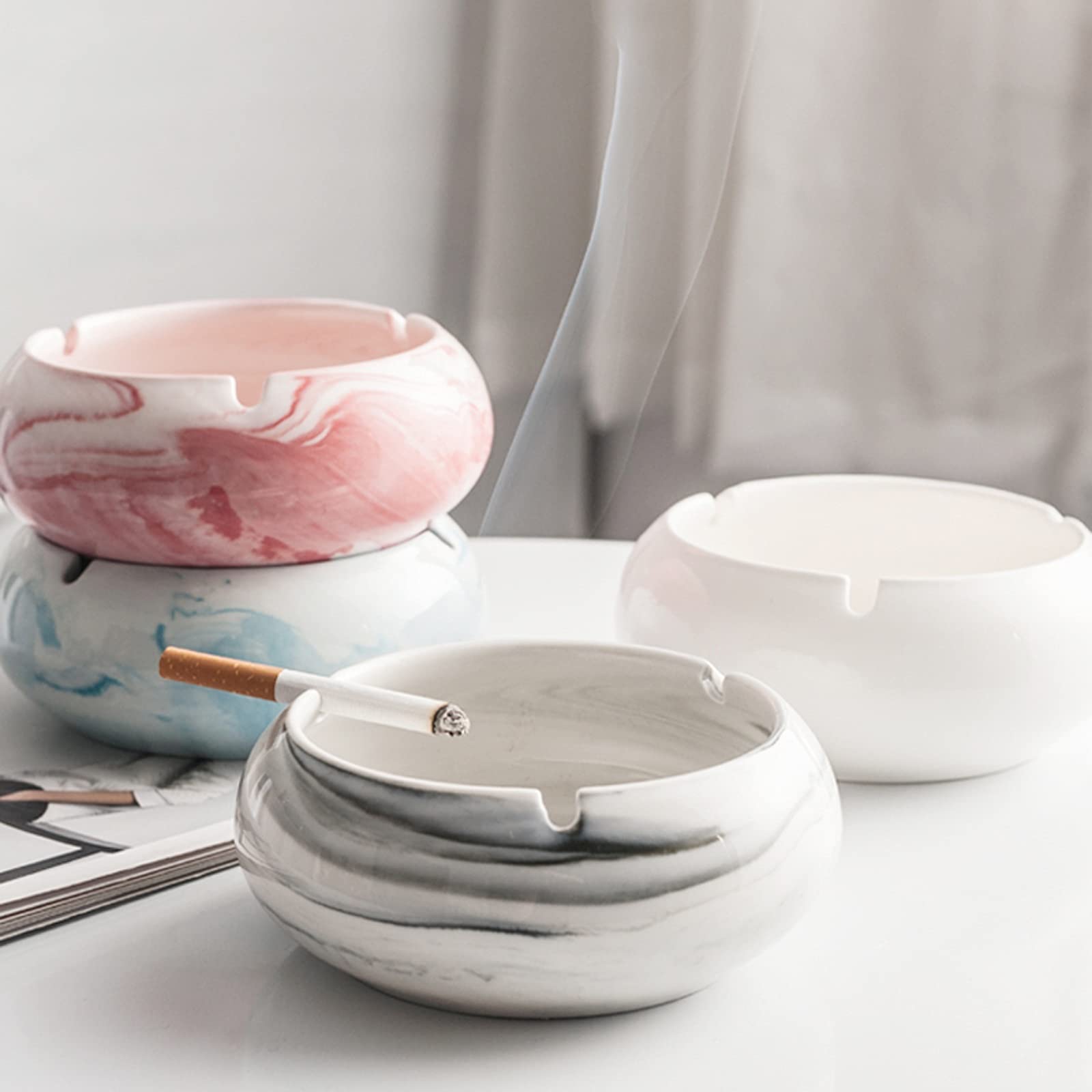 Posacenere in ceramica per sigarette, design antivento per esterni, fatto a mano, posacenere da patio per fumatori