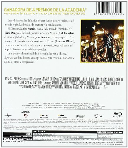 Espartaco Blu-ray película clásica Universal formato físico HD 3