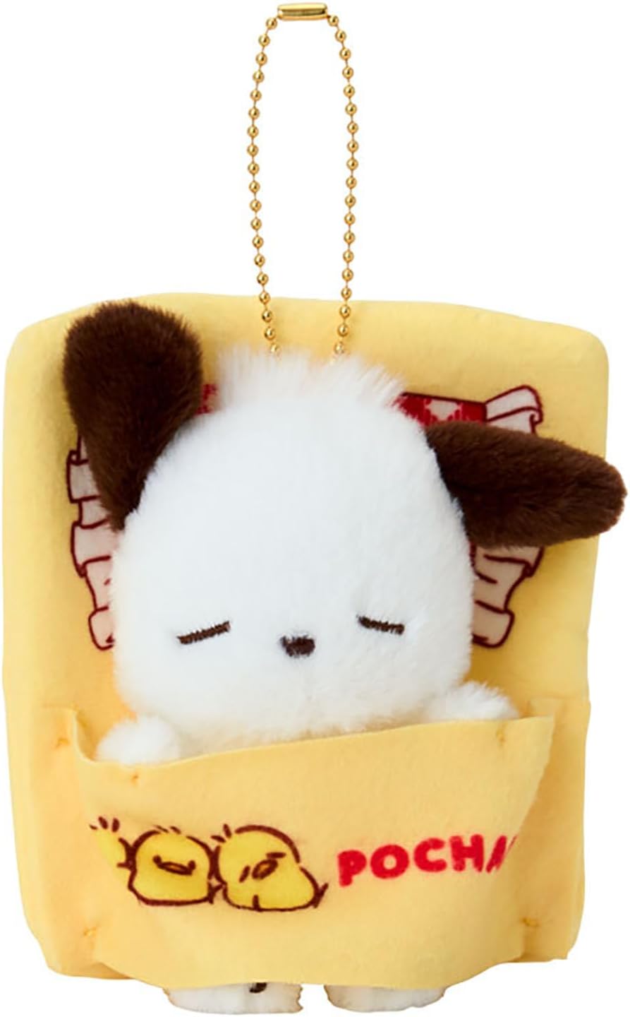 Sanrio 588041 Mascot Holder with Duck (Pochacco, Loved Pe-Chans), for Ages 6 and Up