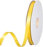Vista 8 de Cinta amarilla de maíz, cinta de satén de poliéster de doble cara de color sólido, 1 1/2 pulgadas de ancho, 100 yardas de largo, perfecta