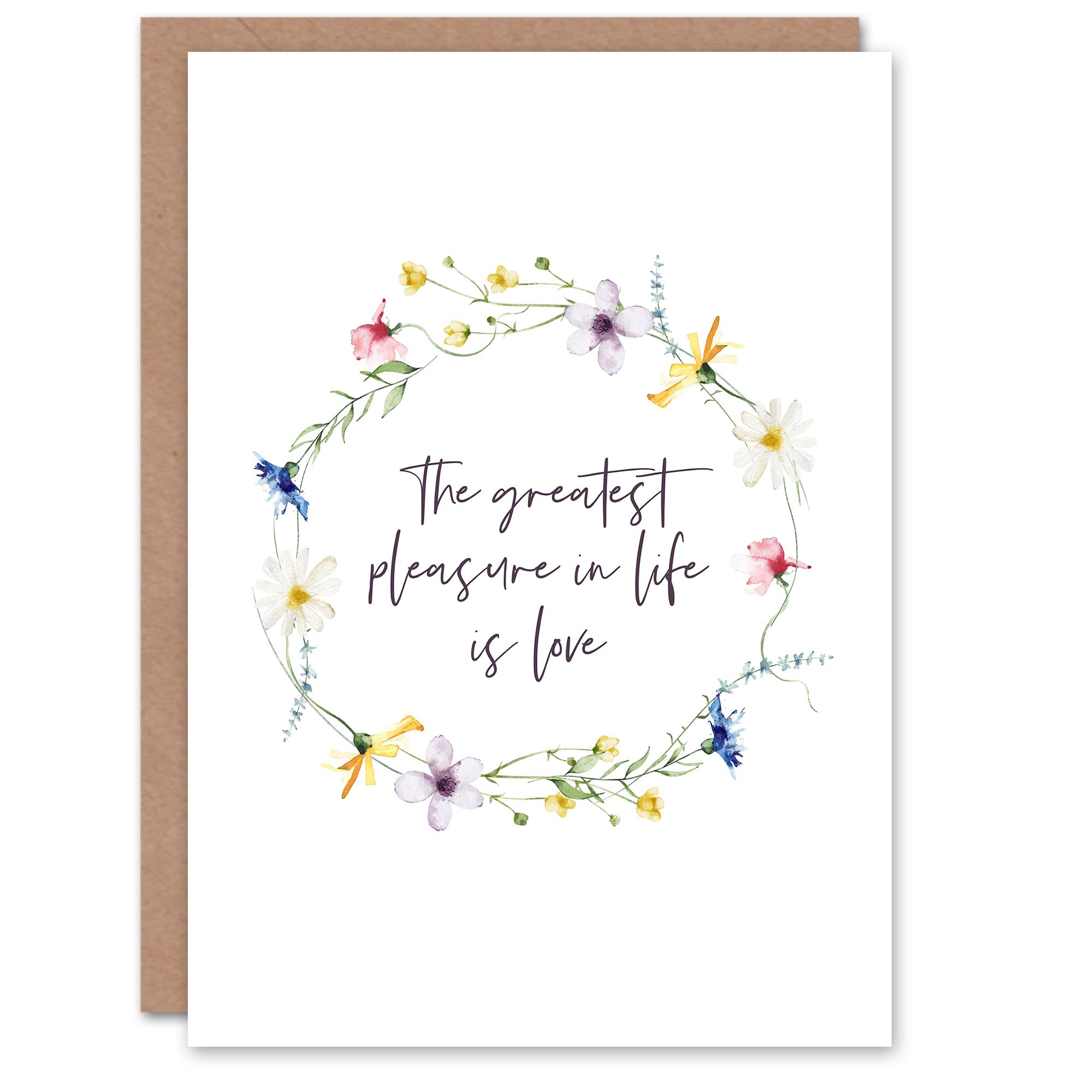 Artery8 Marriage Poem Pleasure Love Euripides Floral Blank For Him Or Her Art Wedding Card