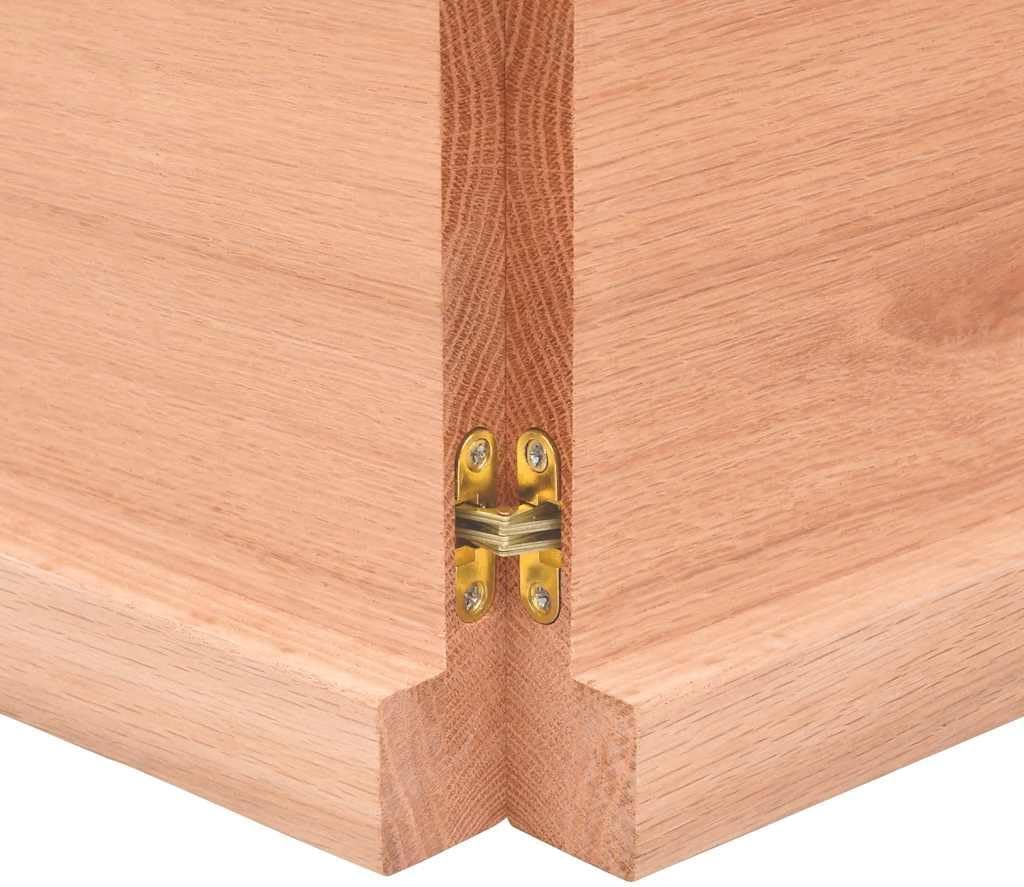 Solid Oak Wood Floating Wall Shelf, 55-inch Rustic Live Edge Display Ledge for Books, Kitchen, Bathroom Storage, Heavy Duty Brown Wood Shelf