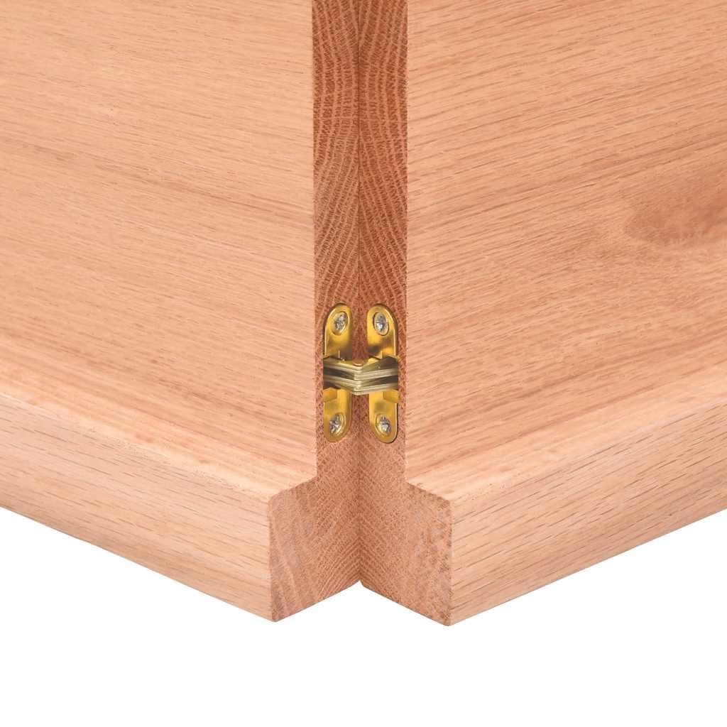 Genérico Encimera baño Madera Maciza tratada marrón Claro 140x40x(2-4) cm,Bricolaje,Materiales de construcción,Encimeras-3156147