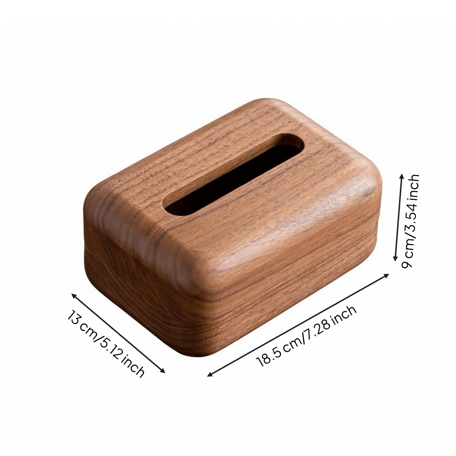 Scatola Fazzoletti Monoblocco Monopezzo Naturale Fazzoletti con Apertura Ovale Facile da Pulire per Scrivania, Soggiorno, Scuro