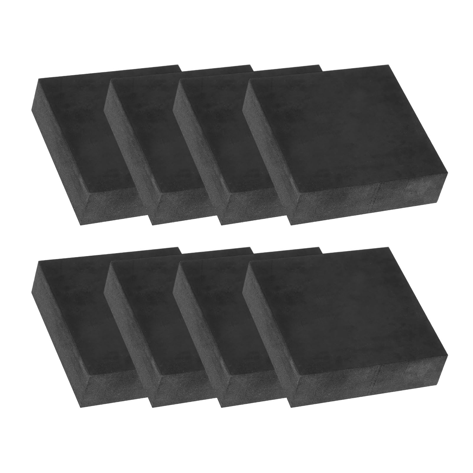 PATIKIL Rubber Solid Anti-Vibration Pads, 8 Pcs 80mm x 25mm Thick Rubber Square Washers Multi-Purpose Gasket Pad Bushings Spacer for HVAC Compressor Air Conditioner, Black
