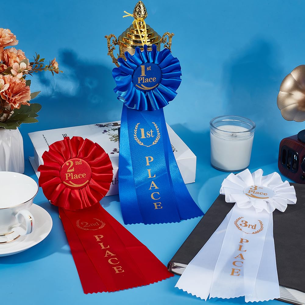 Contest Entry Ribbon CRASPIRE 9Pcs Award Ribbon Set 1st 2nd 3rd Satin Badge Winner Honorable ...