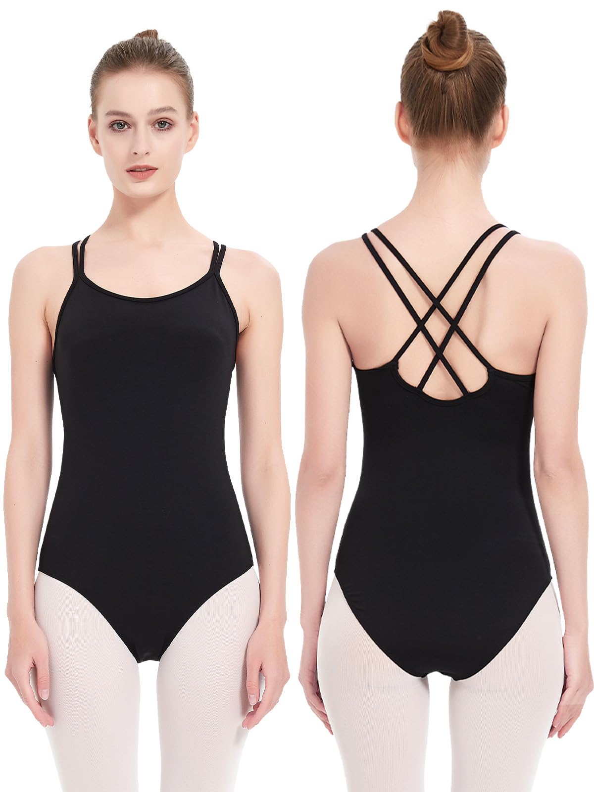 Body Danza Classica Donna Camisole Body Ginnastica Artistica Nero Balletto Leotard Alta Elasticità Dancewear