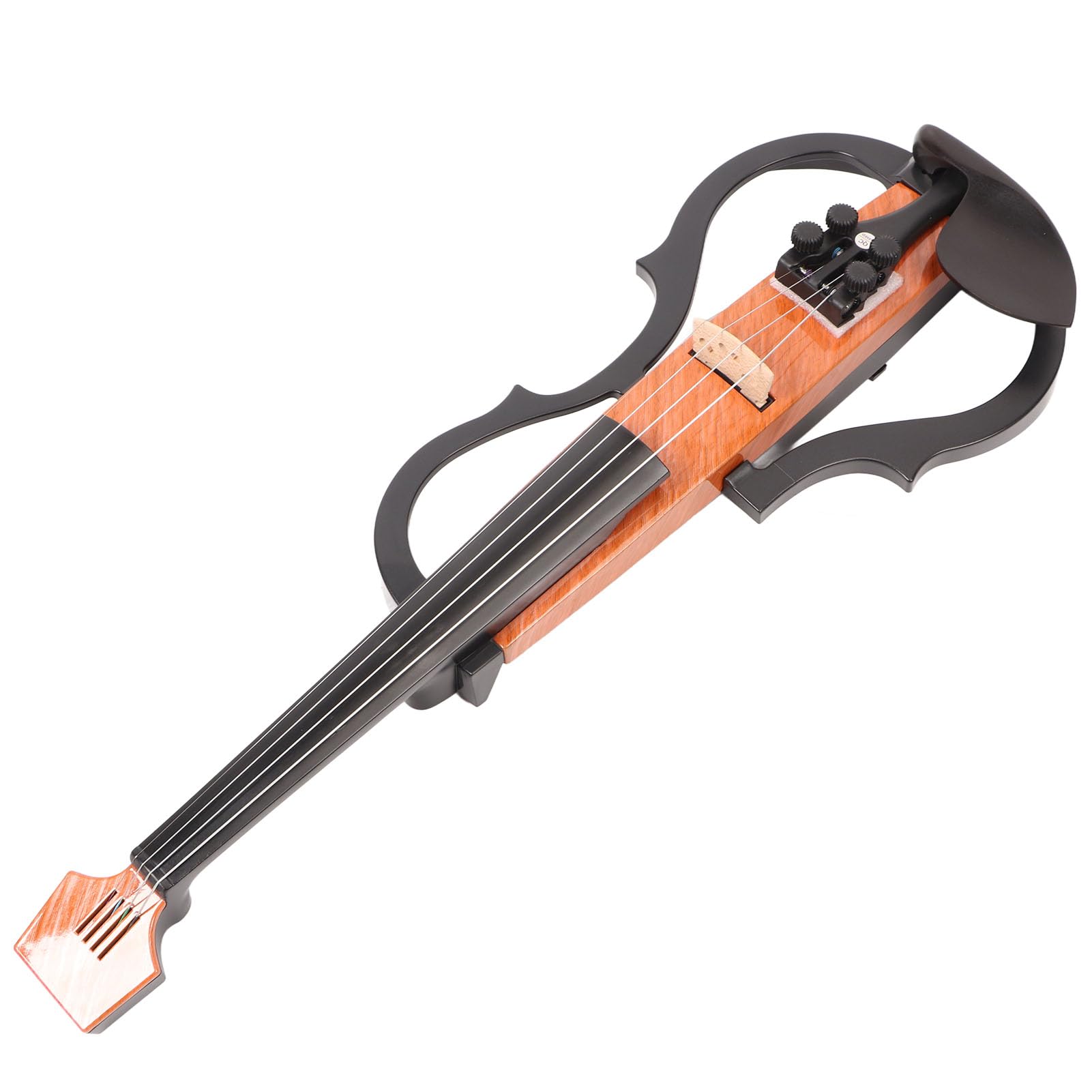 Focket Violino Elettrico, Funzione Silenziosa Qualità del Suono Regolabile Fibra di Carbonio Legno d'acero 4 4 Violino a Grandezza Naturale con Pickup Incorporato Poggiaspalla per Cuffie per