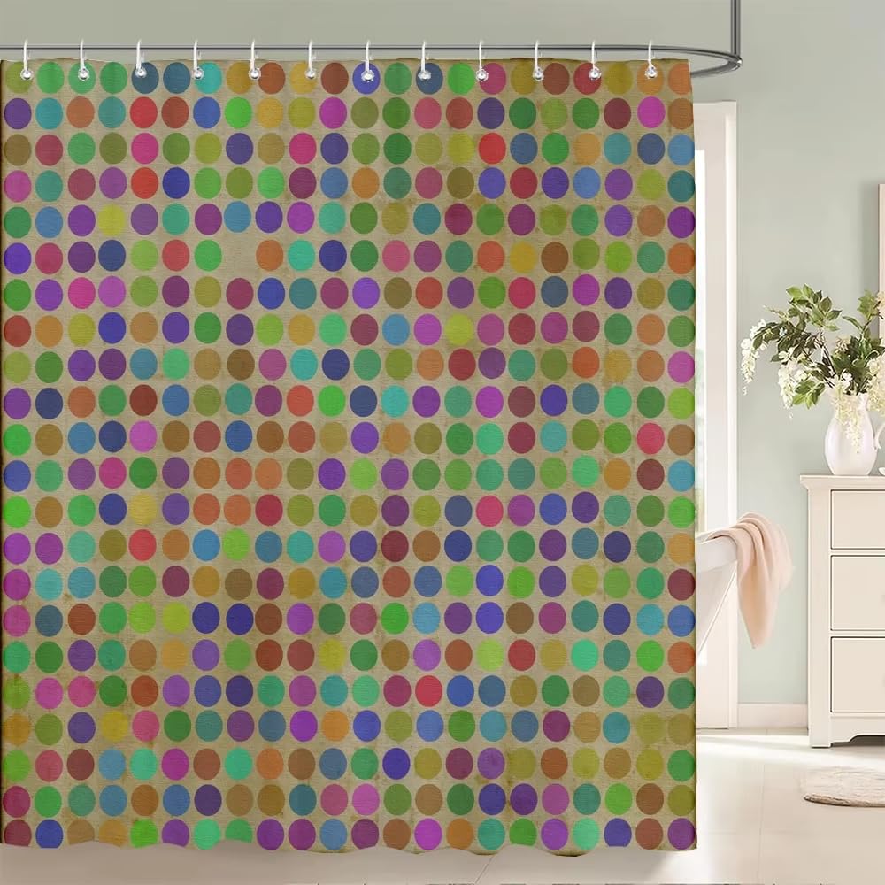 KELAIMI Colorful Geometric Shower Curtain,Modern Simple Bathroom Curtains,Aesthetic Contemporary Quick-Dry Bathtub Curtains with Hooks Style 5 180X210Cm