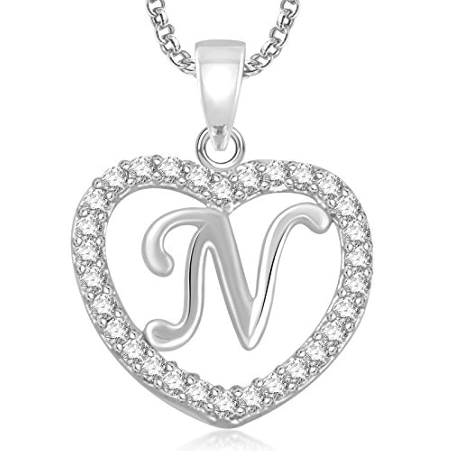 See full amazon price history chart for MEENAZ Men Metal Valentine Gifts Silver Plated N Letter Pendants Alphabet Pendant With Chain ., White MEENAZ Men Metal Valentine Gifts Silver Plated N Letter Pendants Alphabet Pendant With Chain ., White (B01HT8LYUK) Amazon Price History, Amazon Price Tracker