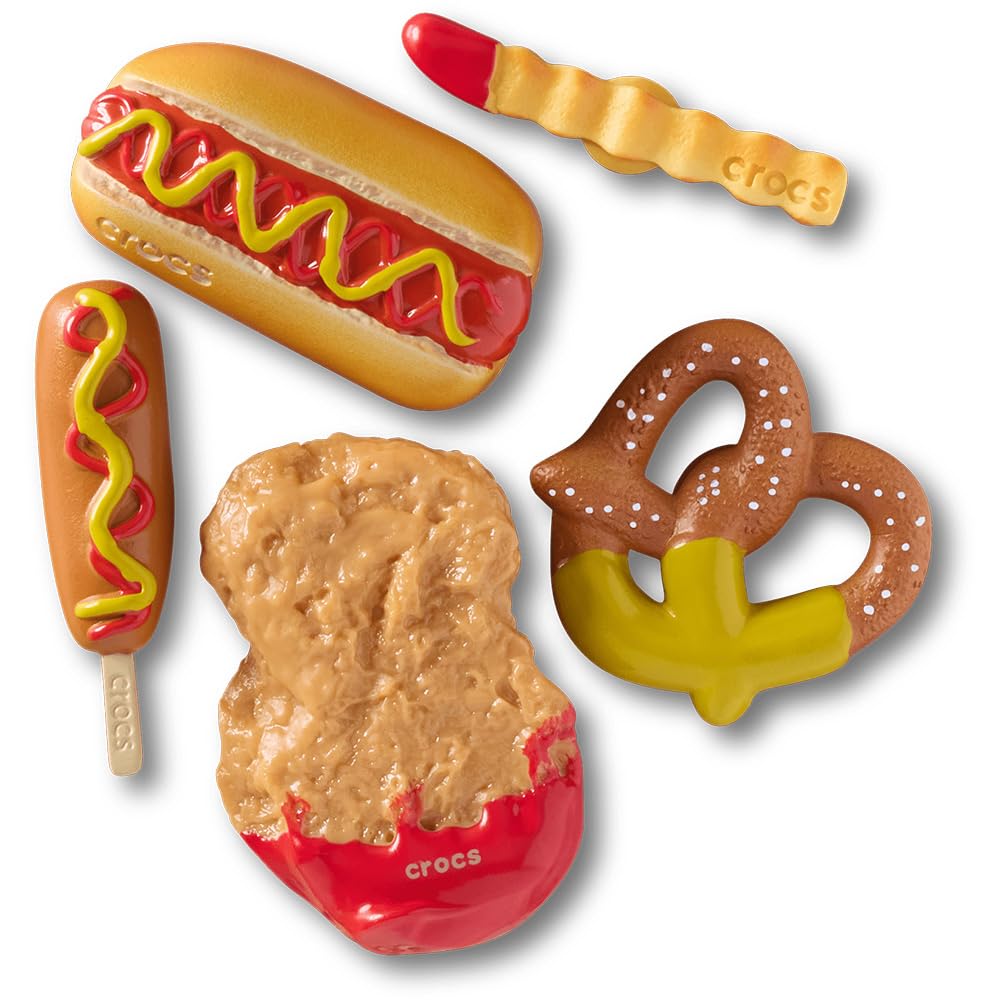Crocs Unisex Jibbitz Charms,YUM Dipped Junk Food 5 Pack