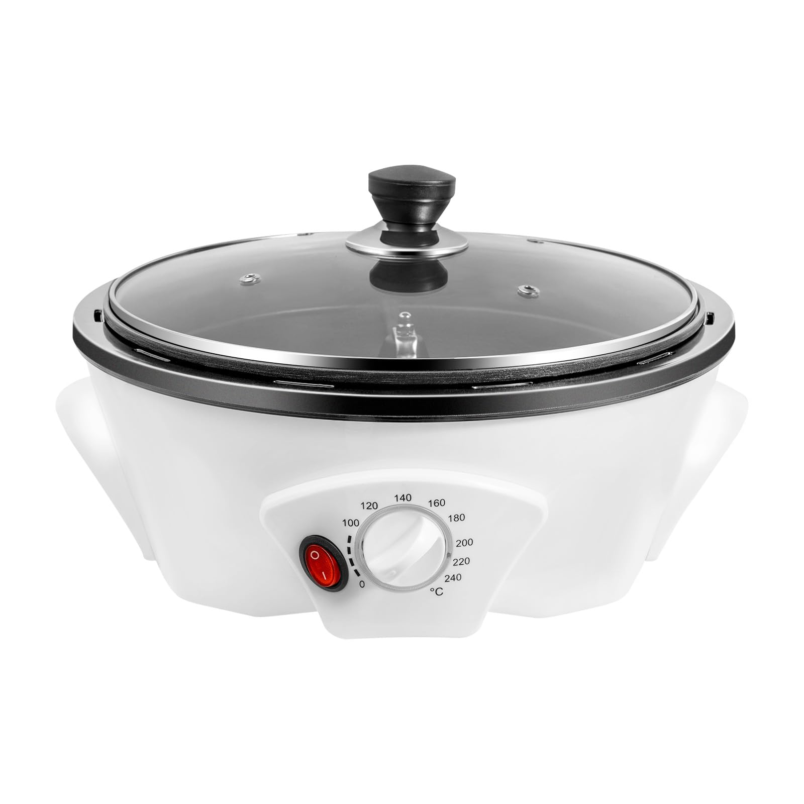 800W 110V Household Coffee Bean Roasting Baking Machine, 0-240°C Adjustable Temperature, Electric Coffee Roaster with Lid for Home Roasting Coffee Beans Mung Beans Popcorn