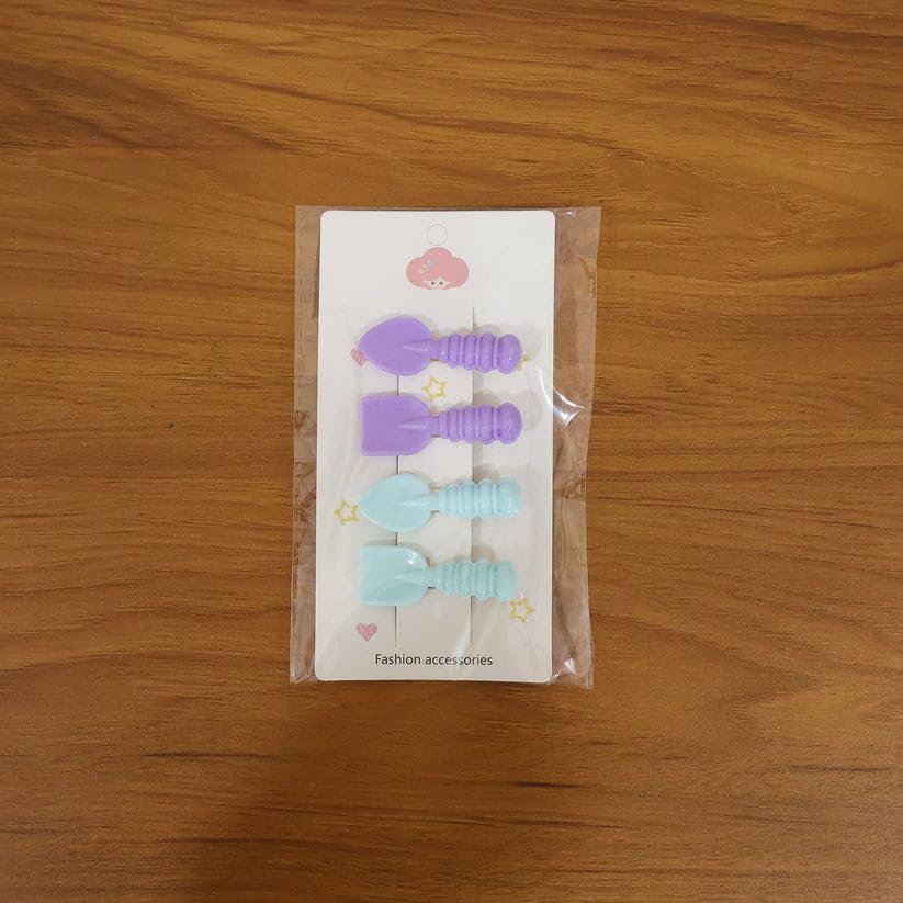 Image of Cute Spoon and Spatula Shape Decorative Hair Clips for Women and Womens, Funny Kitchen Theme Snap Hair Accessories for Daily Wear, School and Party, Pack of 24 Pieces