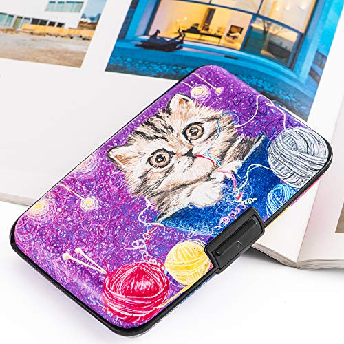 Rfid Blocking Wallet Case For Women Or Men, Theft Proof Credit Card Holder, Slim Design Fits In Front Pocket (Cat) #TOP4