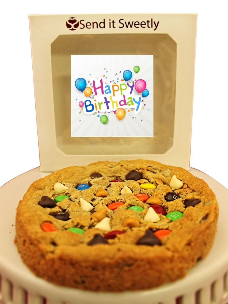 Send It Sweetly 1/2 Pound Jumbo Chocolate Chip Candy Dream Cookie Happy Birthday