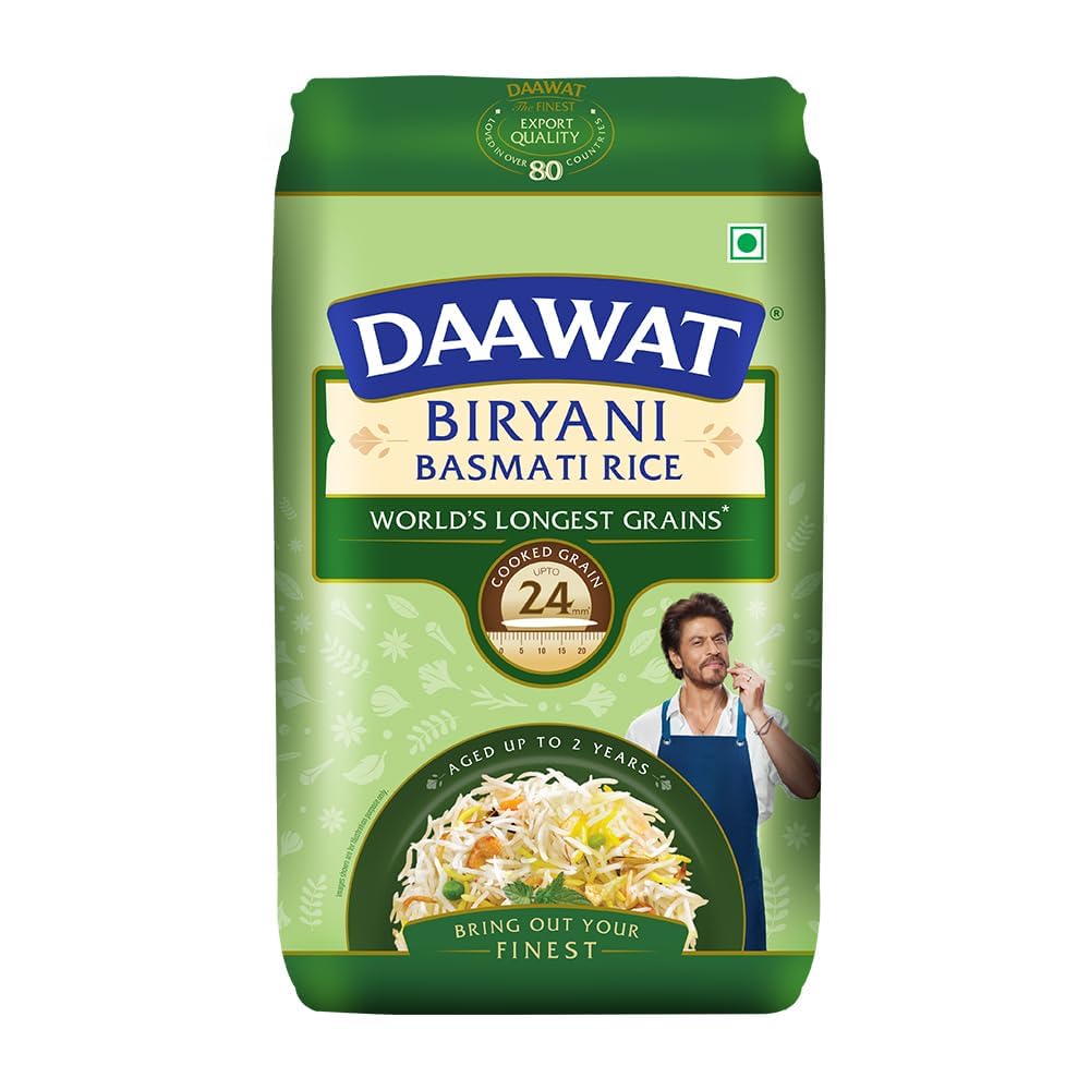 Biryani Basmati Rice | Naturally Aged Extra-Long Grain Rice | Rich Aroma & Non-Sticky Texture | Perfect for Authentic Biryani, 1 kg (2.2 lb)