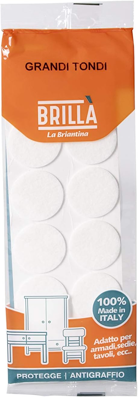 Pack of 6 Round Self-Adhesive Furniture Felt Pads for Furniture and Floors, Walnut, Diameter 2.8 cm, Pack of 6