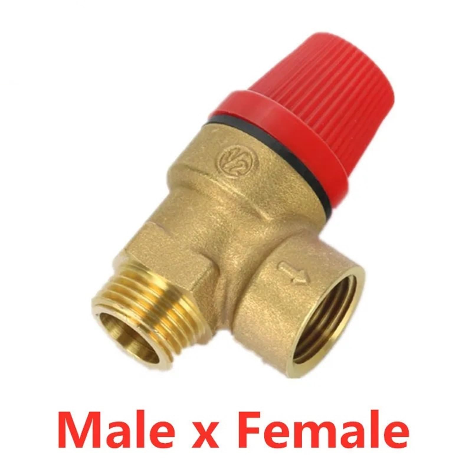 1 valvola di sicurezza in ottone, interruttore di scarico per scaldabagno solare interno ed esterno filo valvola di sicurezza in ottone 1/2 "3/4" (1/2 ", maschio femmina, 2 bar)