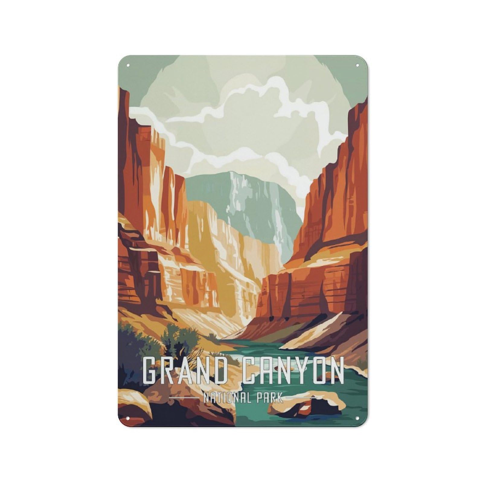 Junmoney Grand Canyon National Park-1 Shed Metal Sign With Grand Canyon National Park Design 30X20cm, Outdoor Room Shed Wall Decor For Greenhouse, Garden Room, Cafe Or Entryway