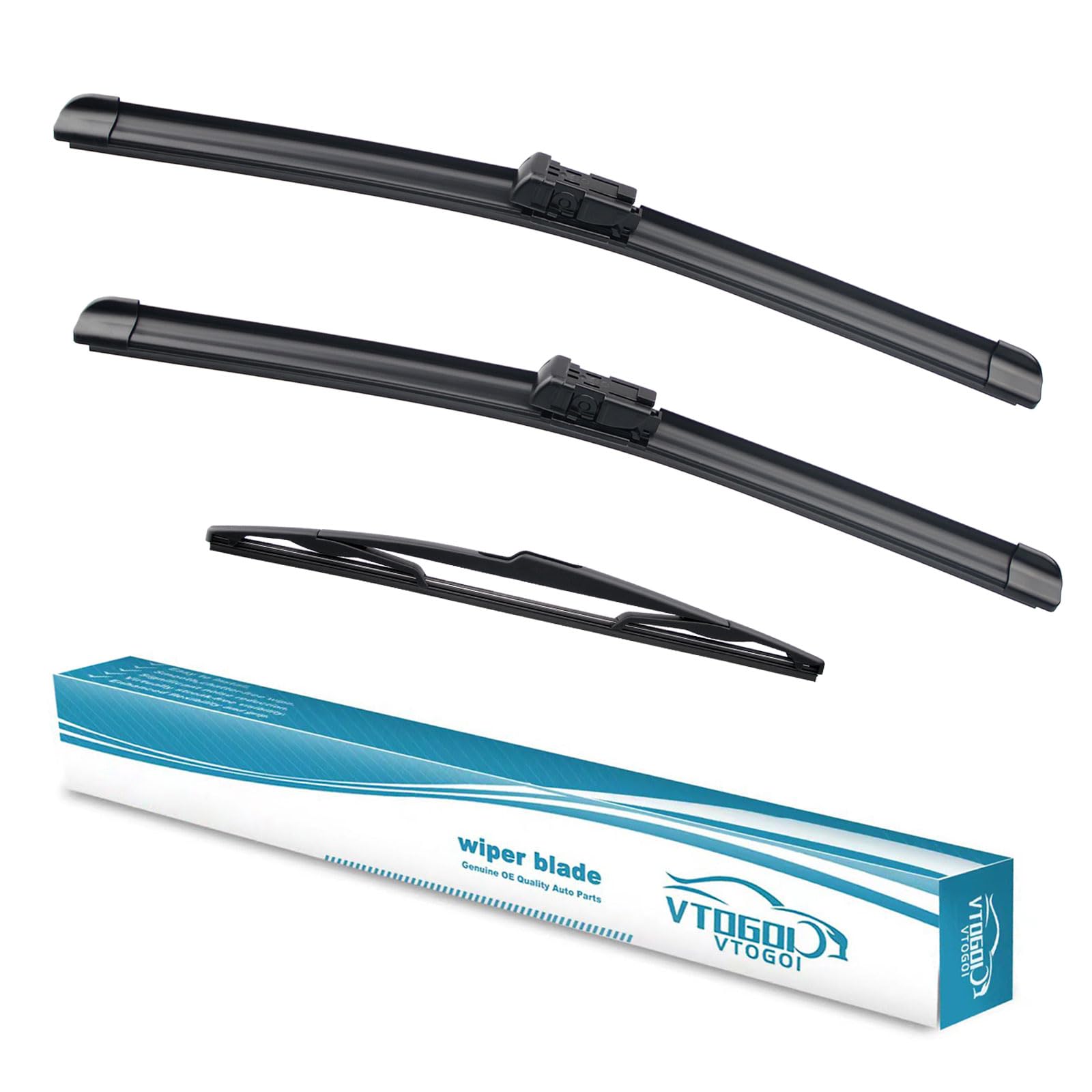 VTOGOI Wiper Blades With Rear Wiper Blades Set For Volvo XC60 2012-2017,Automotive Replacement Windshield Wiper Blades, That Meet OEM Quality Easy DIY Install 26"+20"+14"(Set of 3)