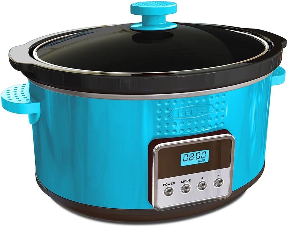 BELLA 13996 Dots Collection Programmable Slow Cooker, 5-Quart, Teal