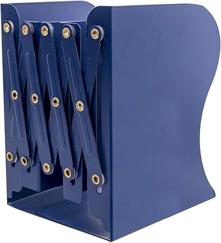 Qingsm Sujetalibros ajustables, organizador retráctil de gran capacidad para dormitorio, biblioteca, oficina, escuela, color blanco