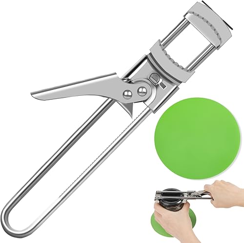 Jar Opener for Weak Hands+1 Rubber Gripper Pad Adjustable Stainless Steel Bottle Opener Jar Opener for Seniors with Arthritis Lid Opener Jar Cap