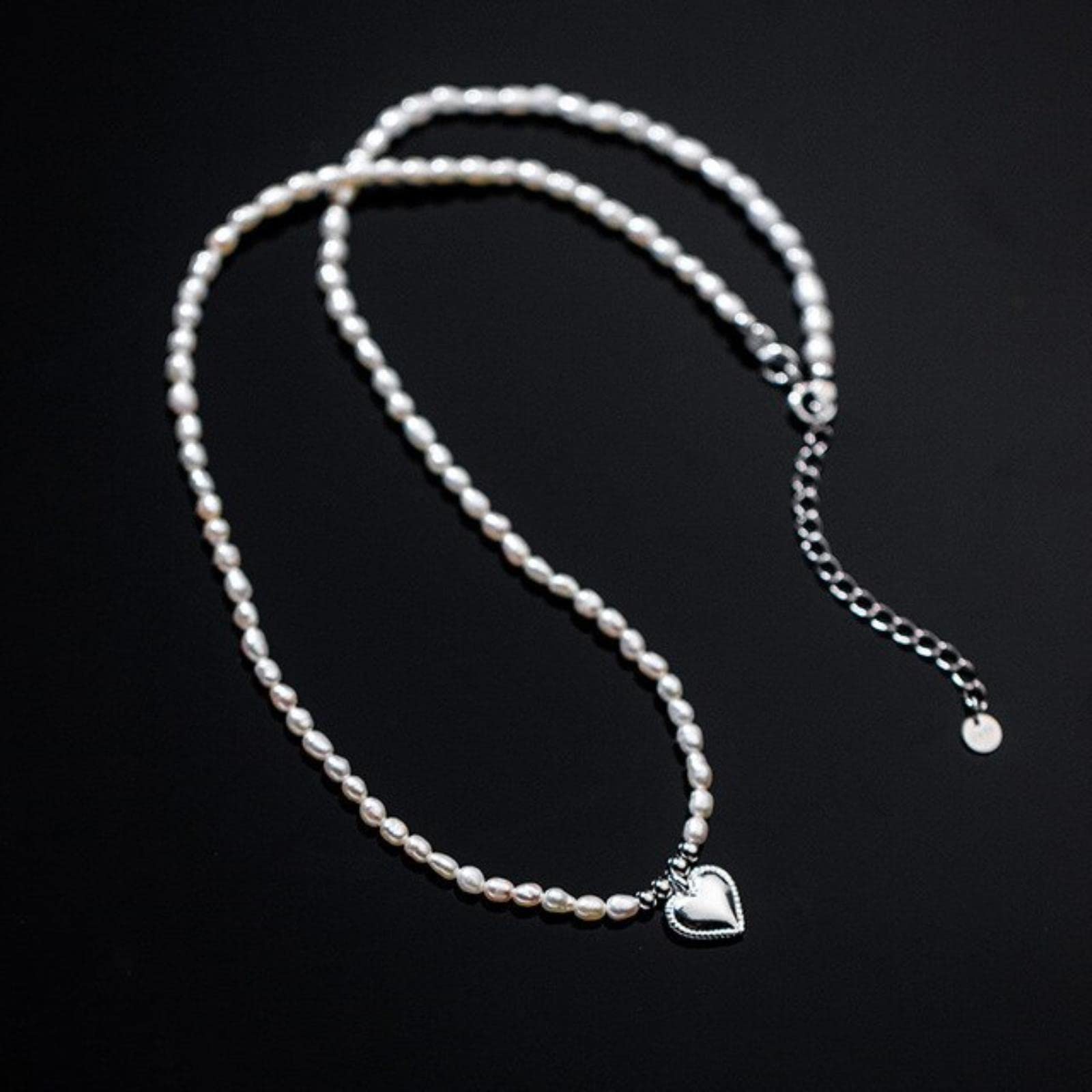 Collar con Colgante De Corazón Romántico De Plata De Ley 925 Auténtica para Mujer, Boda, Cumpleaños, Regalo De Joyería S925