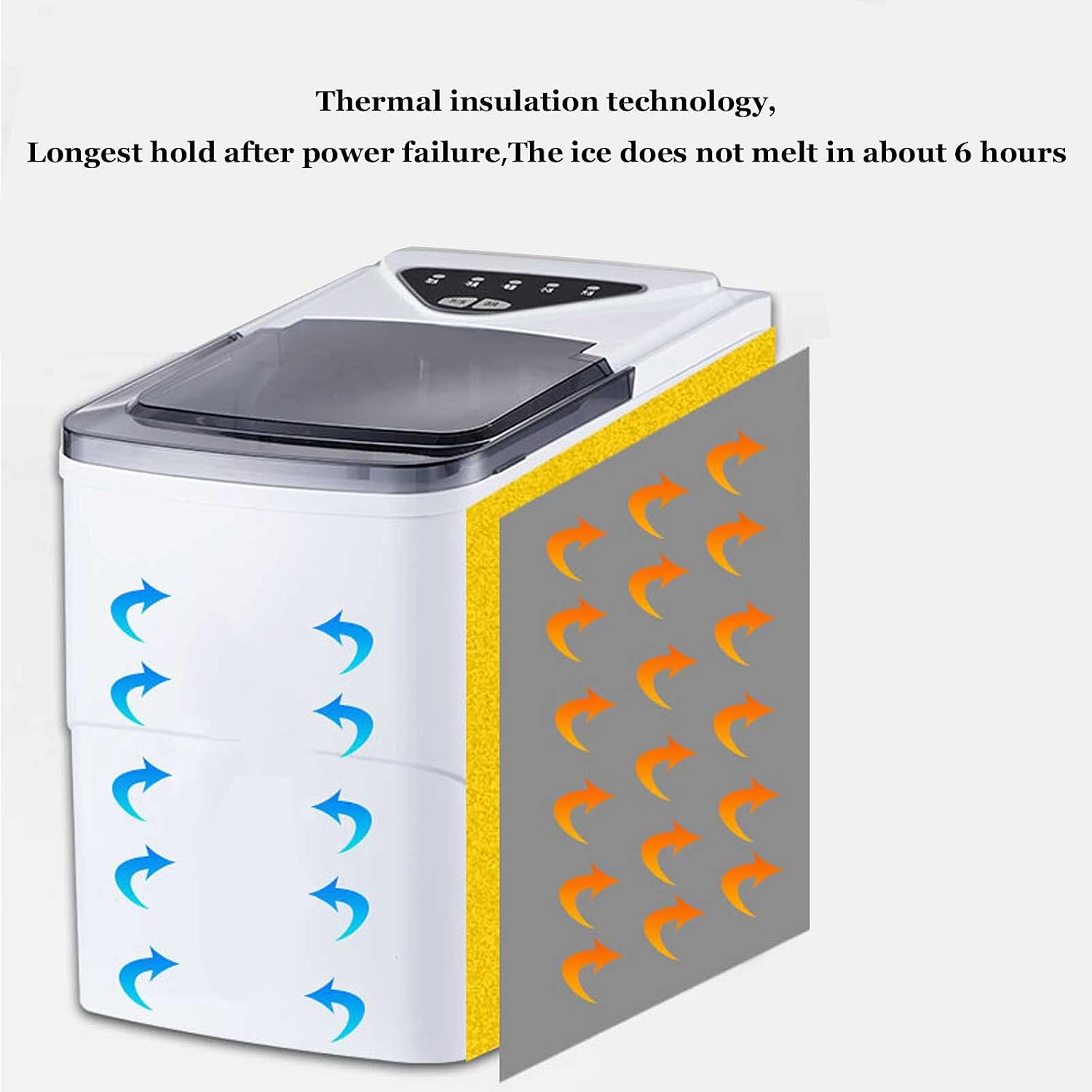 Small Ice Maker Machine Counter Top Ice Maker 2 Types of Ice Size with Automatic Cleaning and Quick Ice Out for Home/Kitchen/Office/Bar
