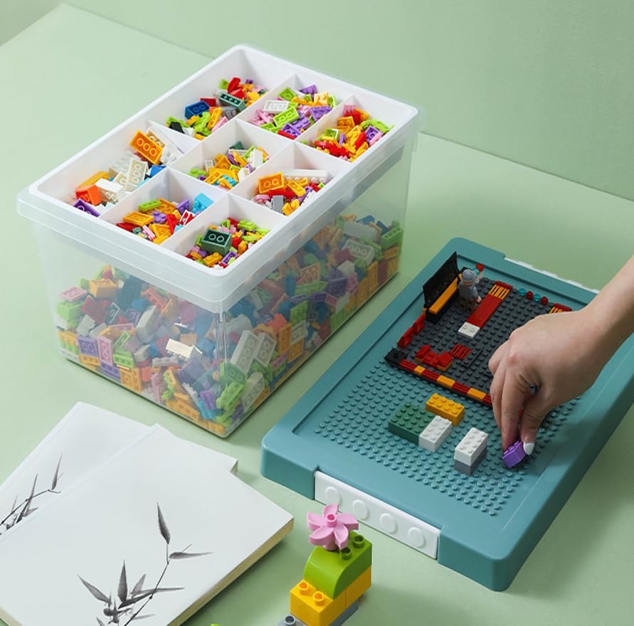 STORTRUST® Aufbewahrungsboxen kompatibel mit Lego - Große Box mit...