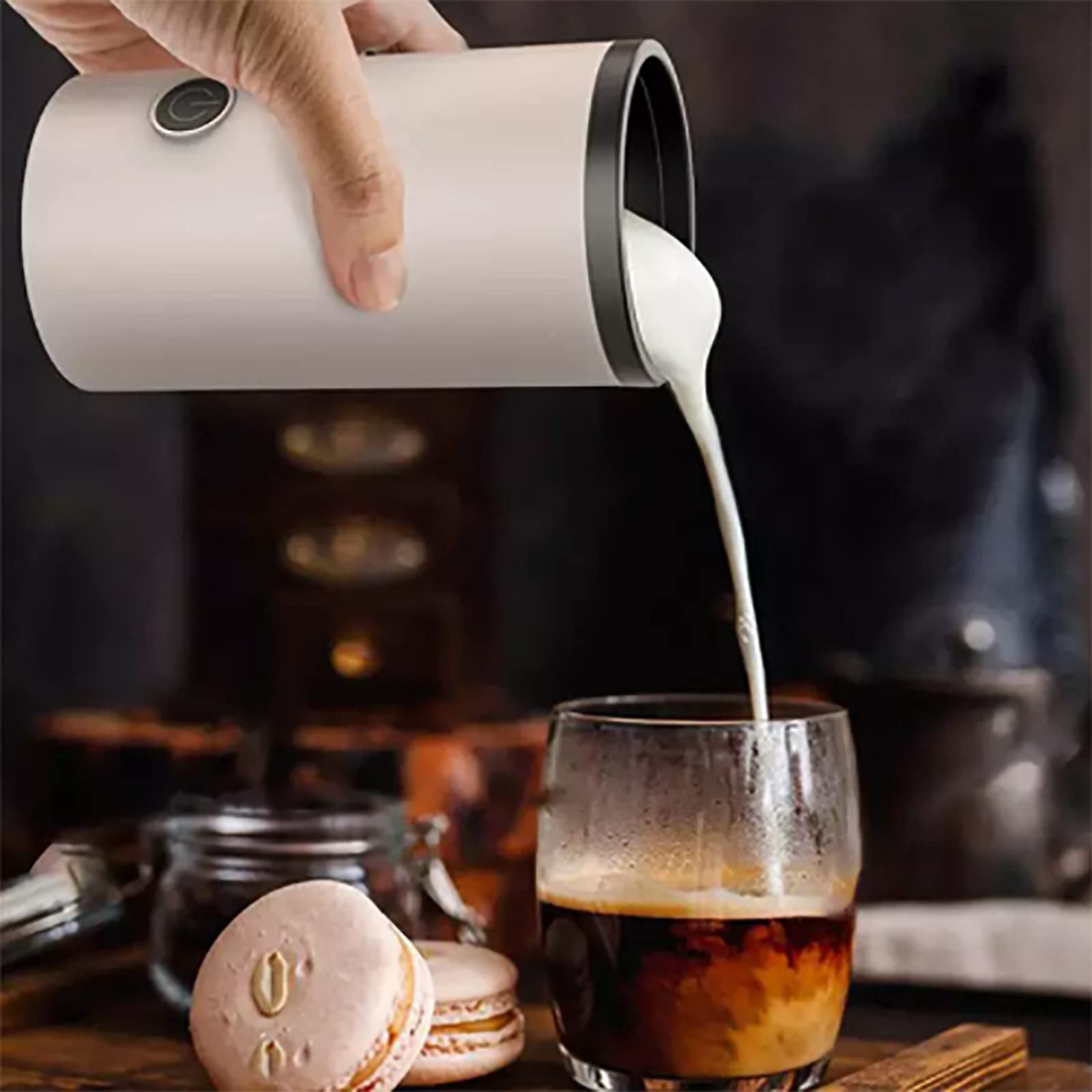 3-in-1 Elektrische Melkopschuimer, 130 Ml Koude En Warme Melkschuimmaker, Automatisch Warm En Koud Schuim Met Slimme Thermostaat En Snelle Bellenfunctie, Voor Zelfgemaakte Koffie Latte