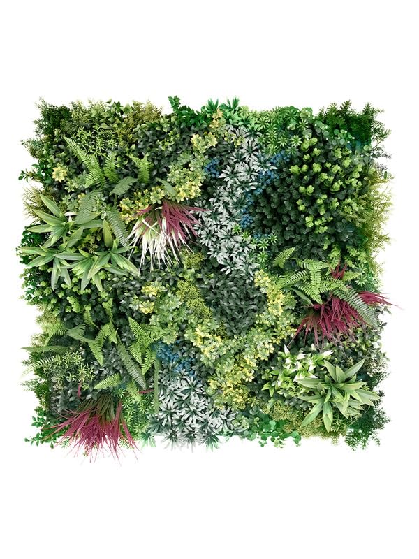 ENUTROF Artificial Wall Grass for Home, Office & Event Decoration, Verticle Garden for Wall, 100 x 100 cm, Danube Multicolor Flowers with Green Leaves-image-19