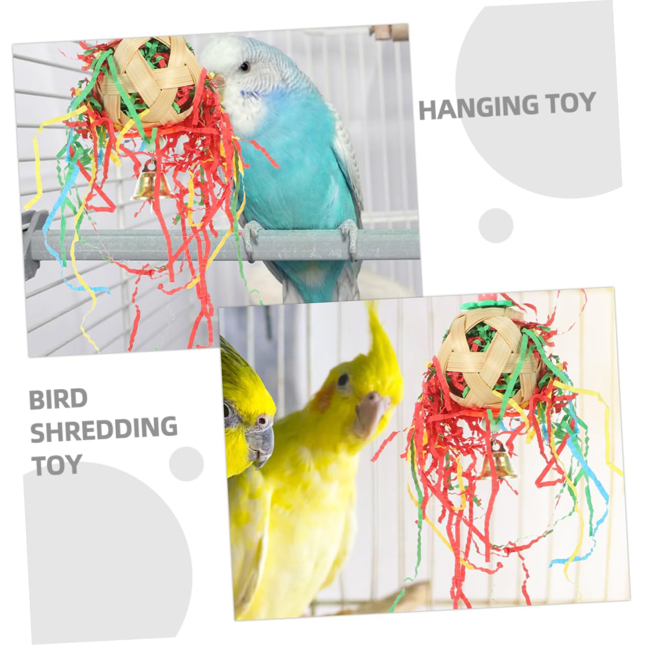 BESPORTBLE 10pièces Jouet à Macher pour Oiseaux Accessoire De Cage à Suspendre pour Perruches Et Perroquets Jouet De avec Et Clochettes